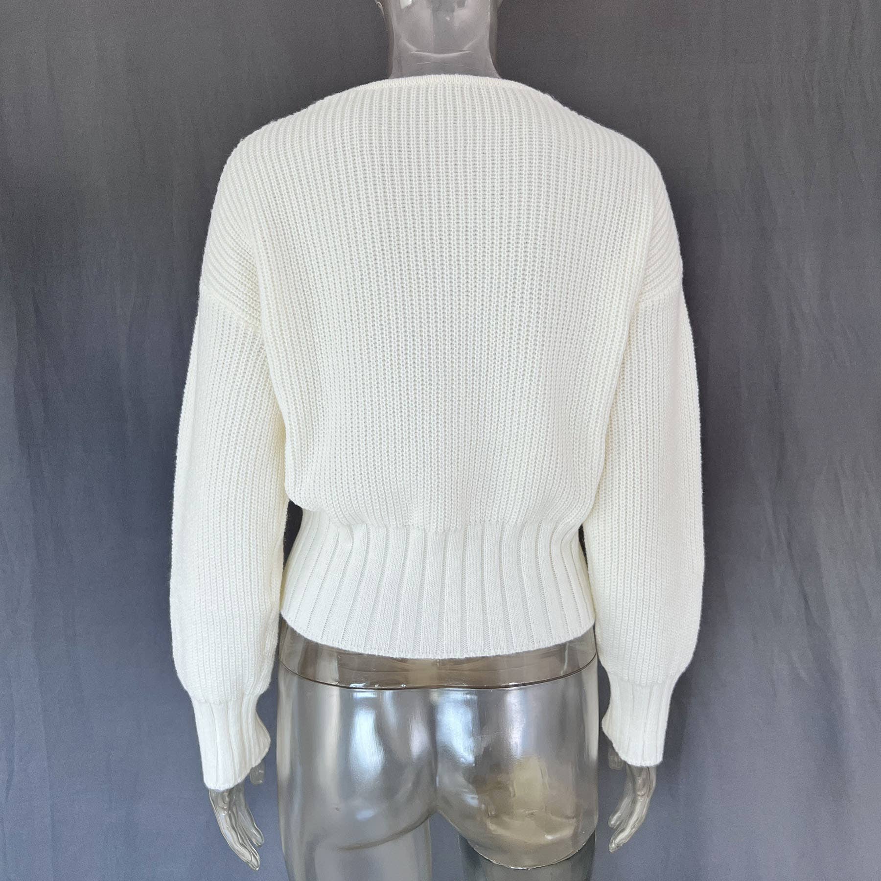 Rosa Clothing - Vente Cardigan – femme - Cardigan en tricot uni avec nœud papillon sur le devant4