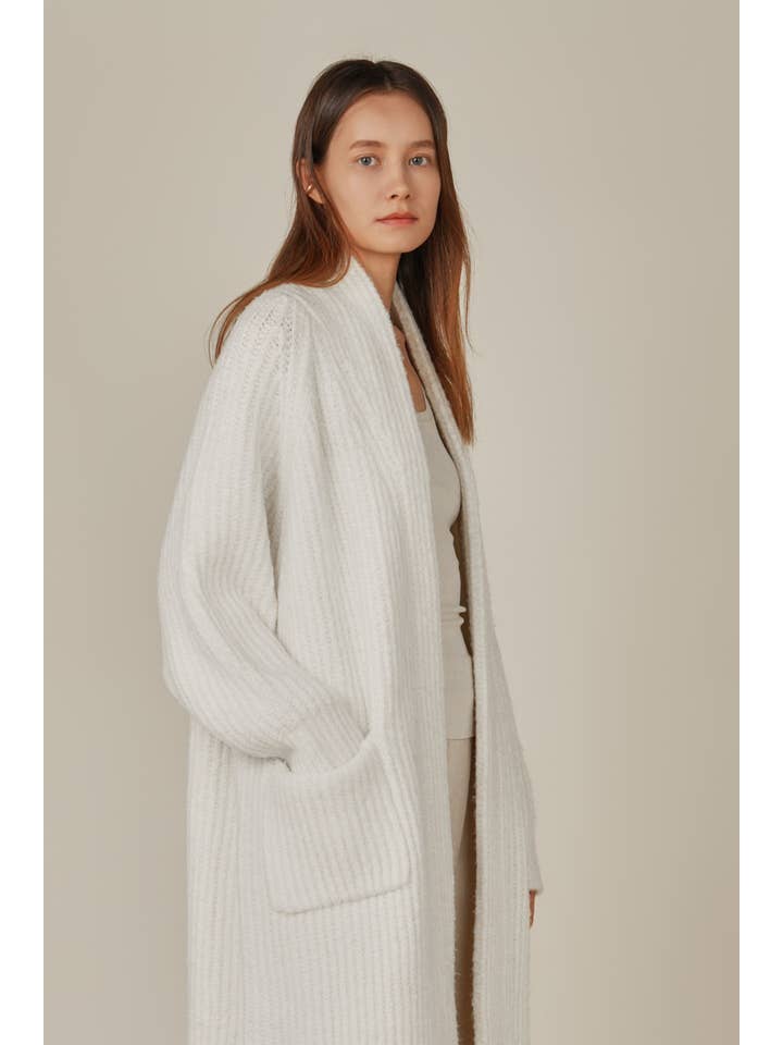 Grade & Gather - Wholesale Cardigan - Women's - 80342 -Â LONG SHAWL COLLAR CARDIGAN