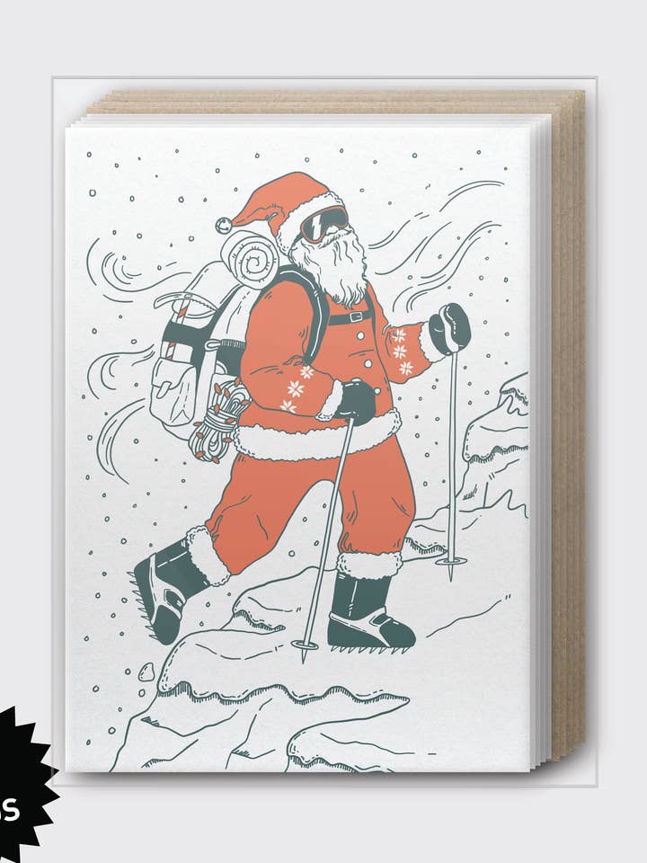 Box Set of 10 - Hiker Santa for wholesale by Pike Street Press