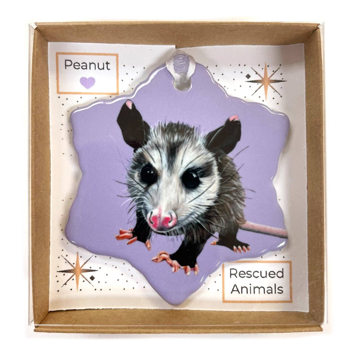 Woollybear Travels - Wholesale Ornament - Opossum Porcelain Holiday Ornament – Peanut1