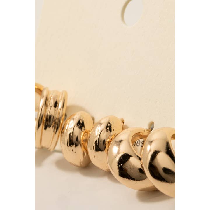 The Looks by Fame Accessories - Wholesale Hoop Earrings - Mixed Huggee And Hoop Earrings Set