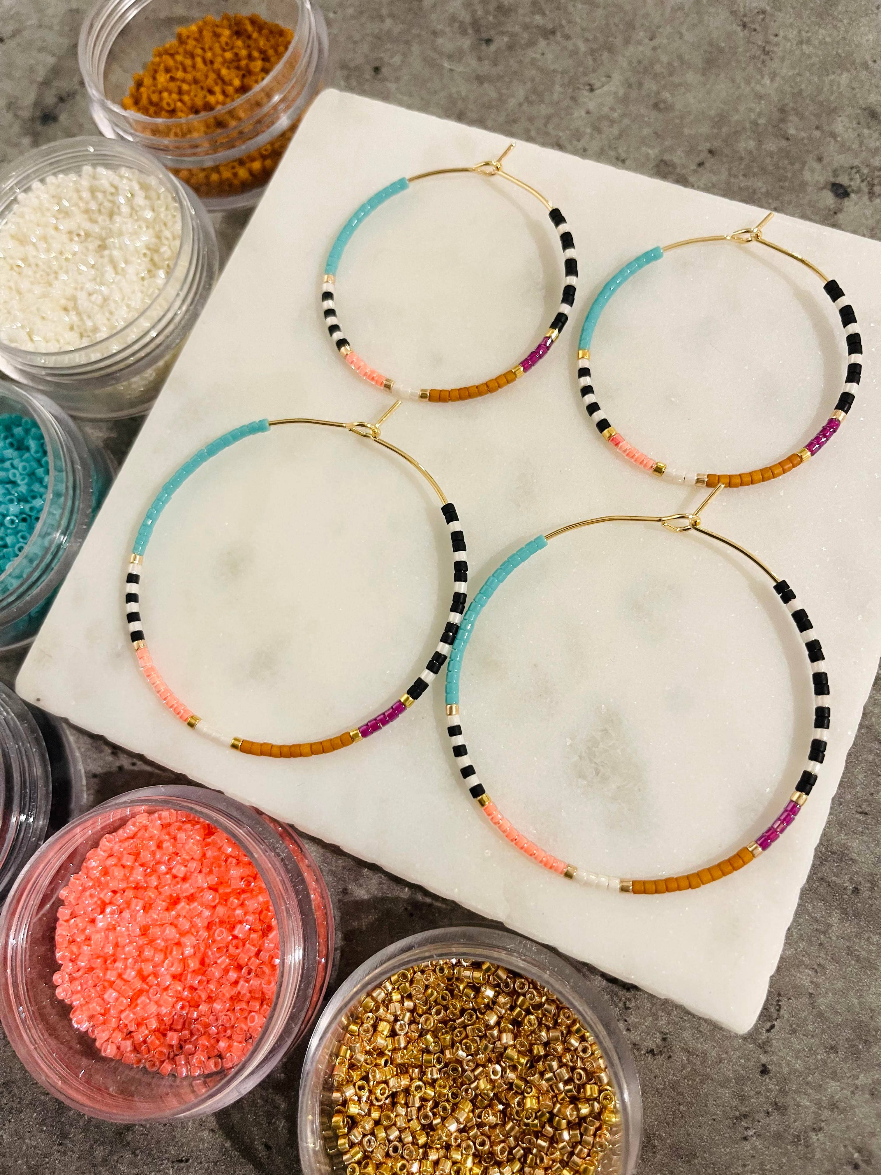 Girls Day Out by Amy Houston - Wholesale Hoop Earrings - Resort miyuki glass beaded hoop earrings7