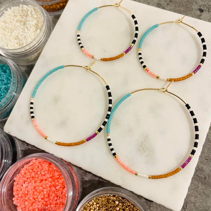 Girls Day Out by Amy Houston - Wholesale Hoop Earrings - Resort miyuki glass beaded hoop earrings7