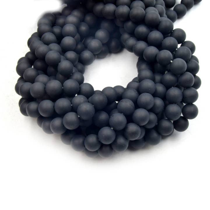 Only Beads - Wholesale Beads - Onyx Beads | Matte Black Onyx Round Beads | 6mm 8mm 10mm