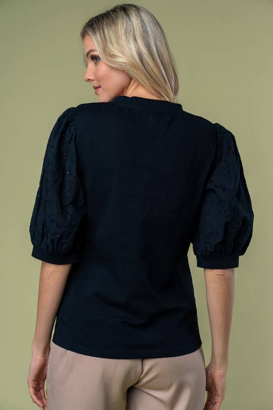 White Birch - Wholesale Blouse - Women's - T25201 Half Sleeve Solid Woven Top4