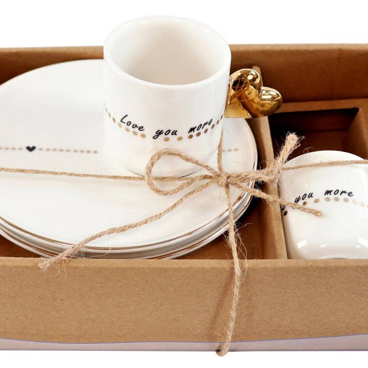 ESPRESSO SET “LOVE YOU MORE” 2 PIECE SET (8229) for wholesale by HOFF-INTERIEUR