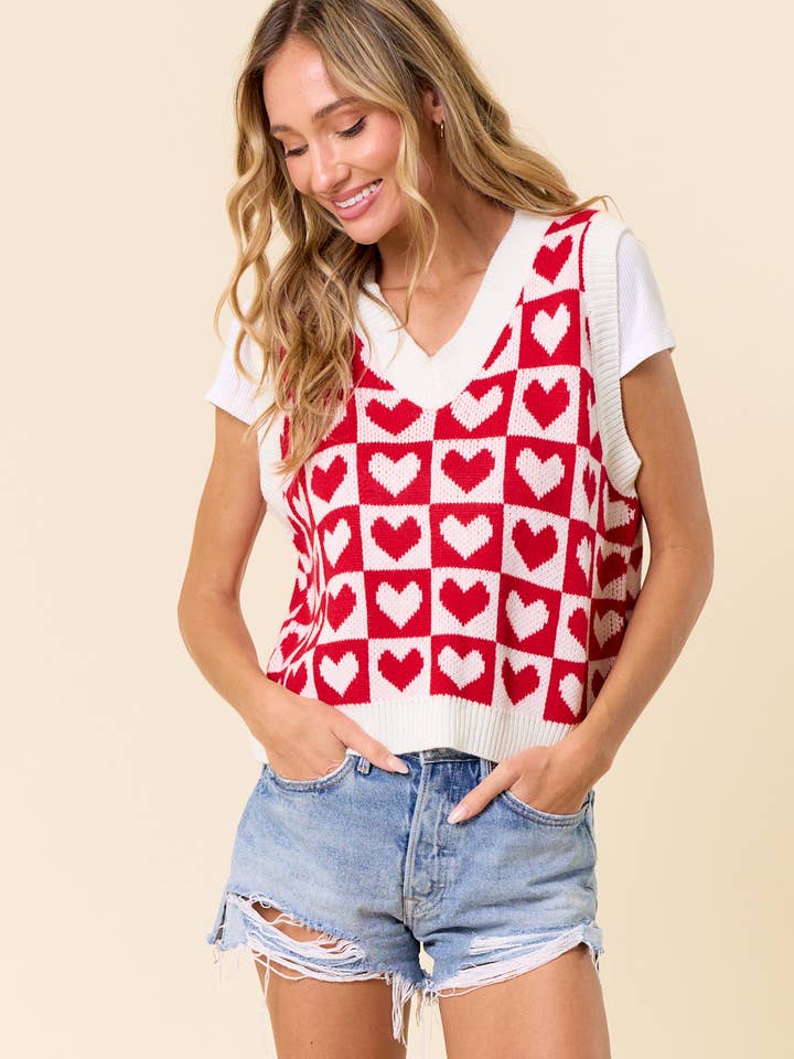 CLMT1232PL-Plus Size All of my heart Vest for wholesale by lovely melody
