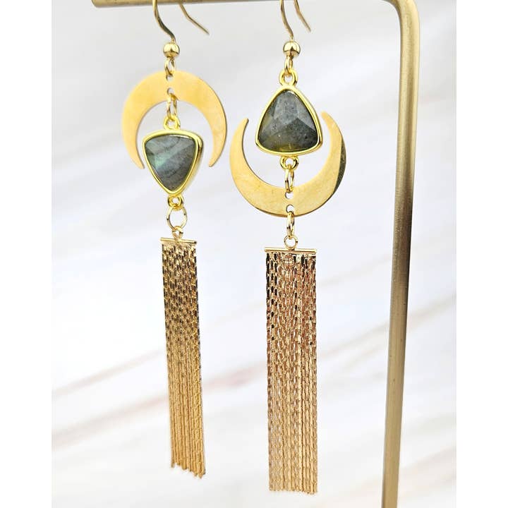 WonderLight Jewelry – wholesale Tofsörhängen – Halvmånens tofsörhängen - Labradorit/Transformation6