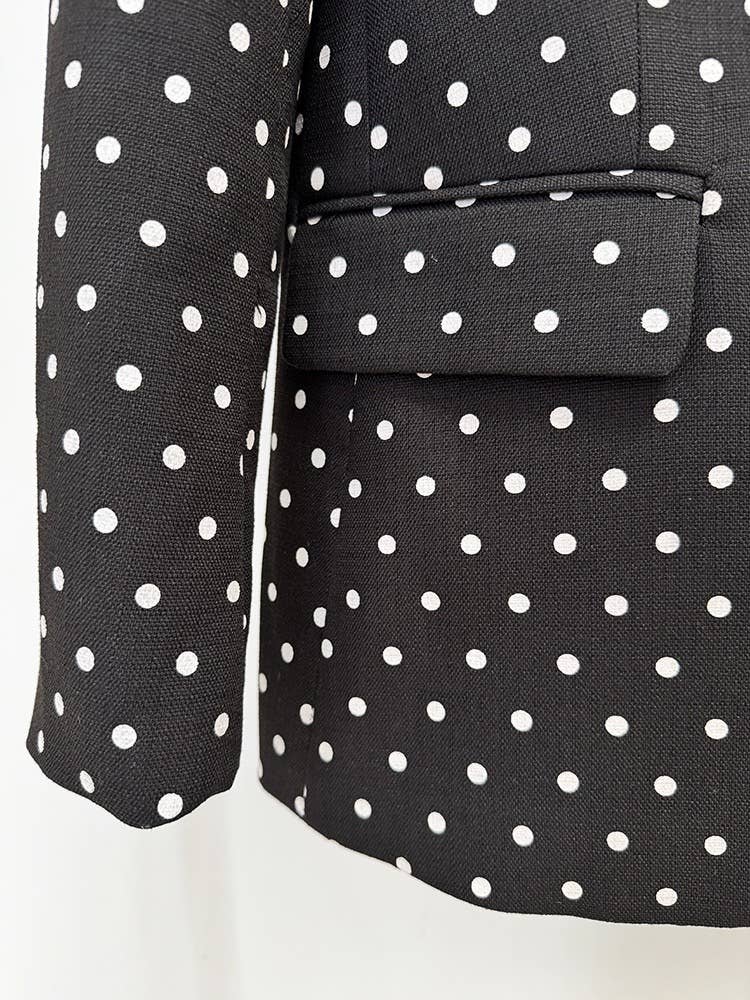 Productseeker - Wholesale Suit Set - Women's - SET71Y Elegant Polka Dot Suit Set with Bow-Decorated Jacket11