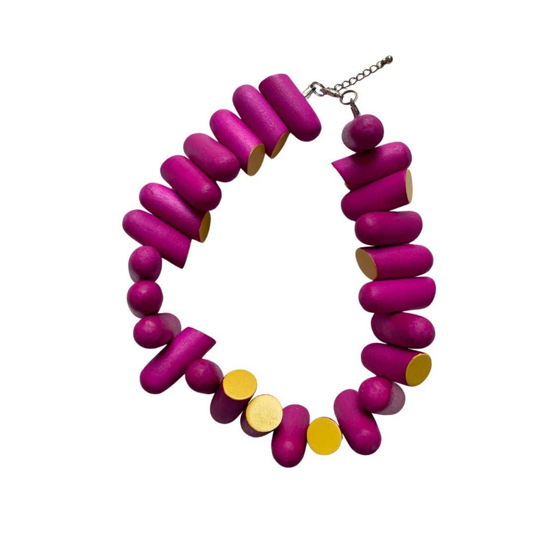 Bijondo - Vendita all'ingrosso Collane di perline/perle - Collana artigianale girocollo Legno Mabel1