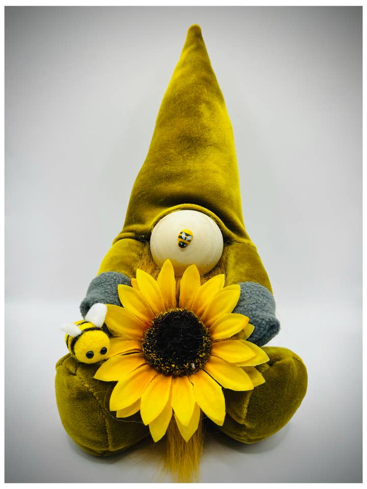 Handmade Sunflower and Bee Nordic Gnome for wholesale by Forever Gnomes UK Store