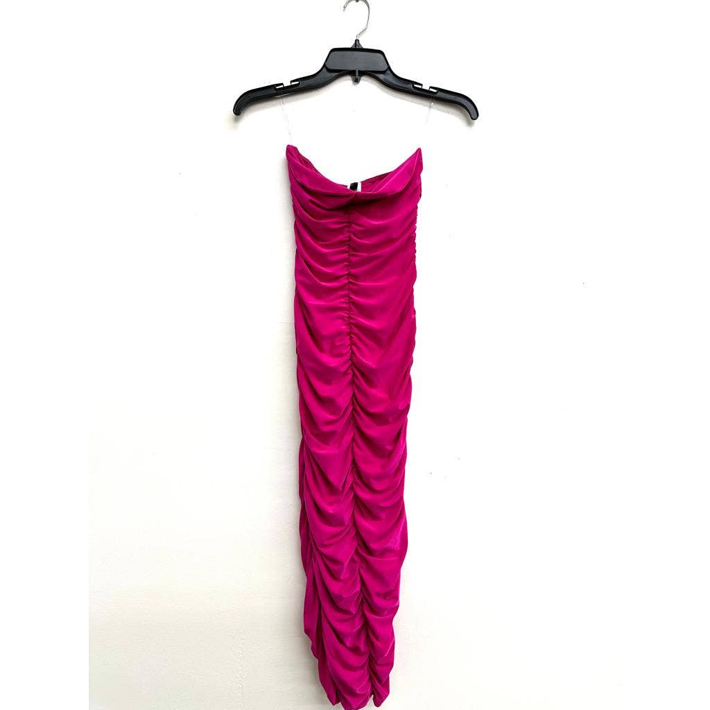 Uptown Apparel - Vendita all'ingrosso Vestito - Donna - Vestito midi a tubino con pieghe e doppio strato5