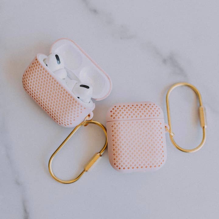 Janet Gwen - Wholesale Earphone/Headphone Case - Women's - Mesh Matte Pink Airpod Case