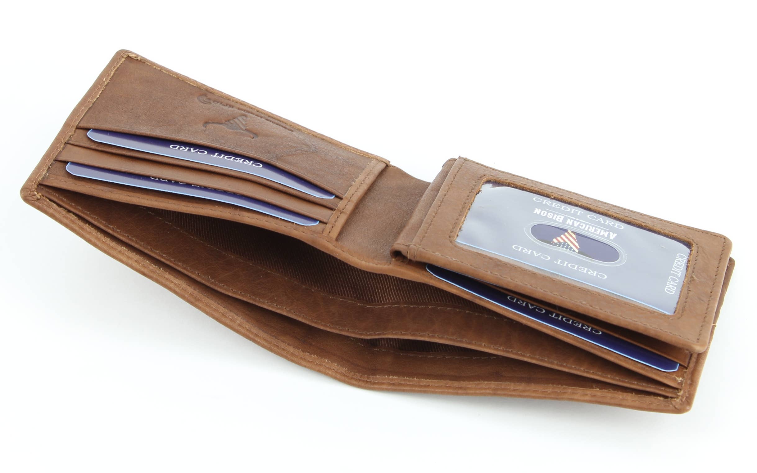 Leather Impressions Inc - Wholesale Wallet - Men's - RFID Bifold w/Center I.D. Flap & Corner Contrast Notch 157152