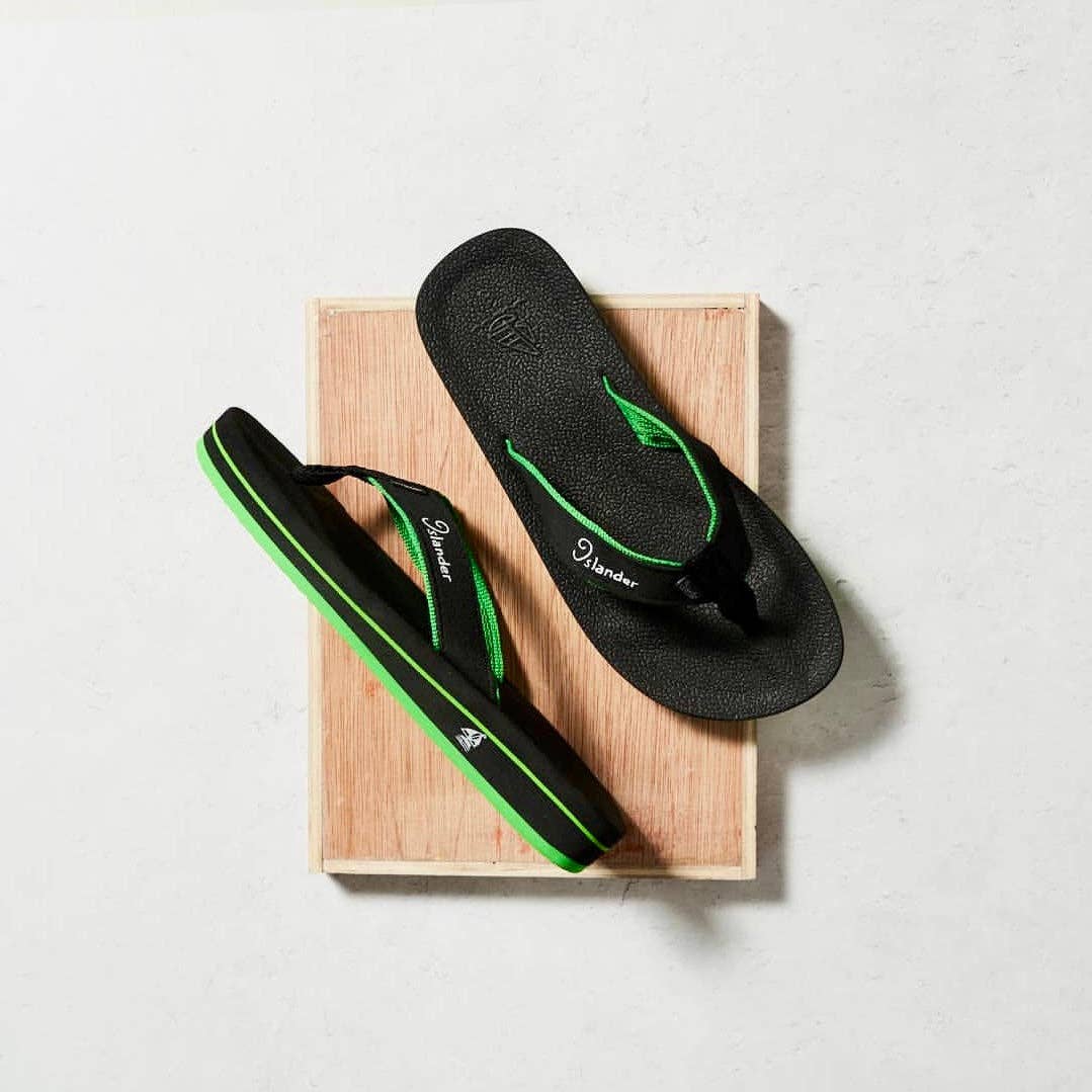 Islander Footwear & Apparel - Wholesale Flip Flops - Men's - Islander 10 Series Sandals (Flip Flops) - Black / Green4