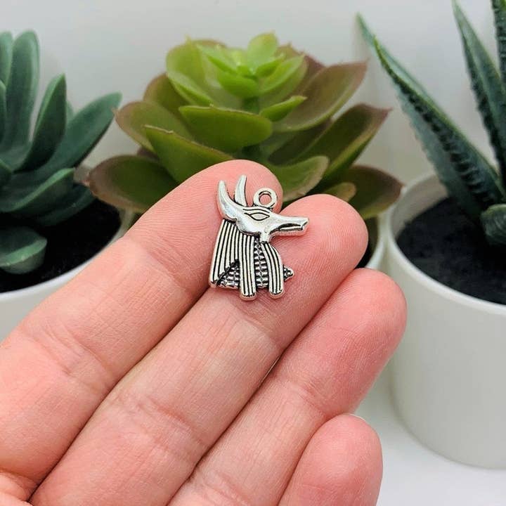 Guerrilla Charm - Wholesale Individual Charm/Pendant - Silver Anubis Egyptian Jackal Charms, 20x15mm1