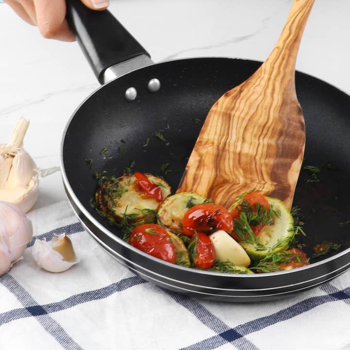 Krafts GmbH Olive Wood - Wholesale Spatula/Turner - Handmade Olive Wood Flat Spatula - Natural Sauté Turner