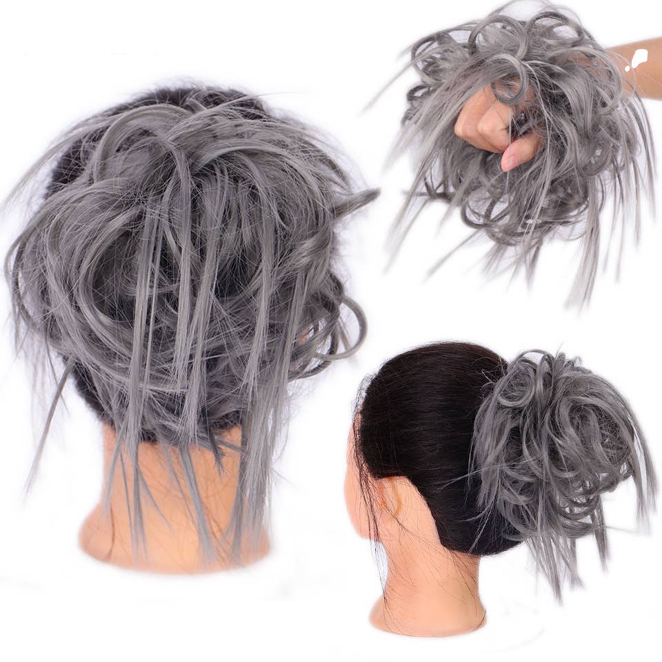AK Brand - Wholesale Hair Extensions - Messy Curly Synthetic Hair Bun Extension with Elastic Band14