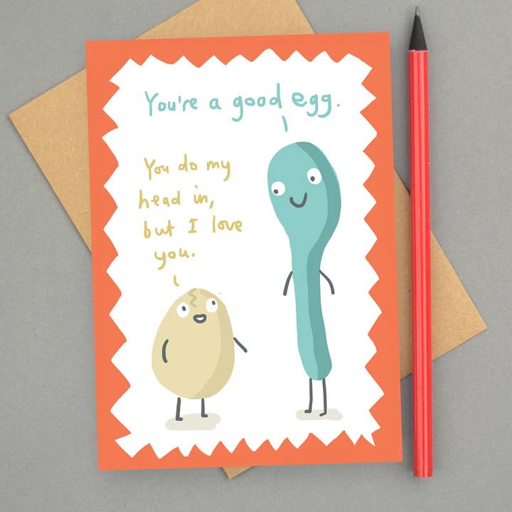 Sarah Ray – wholesale Love card – You're a good egg card
