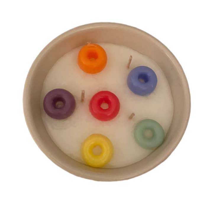 Wicks and Gifts - Wholesale Novelty Candle - Fruit Loops Cereal bowl-Dessert Candle