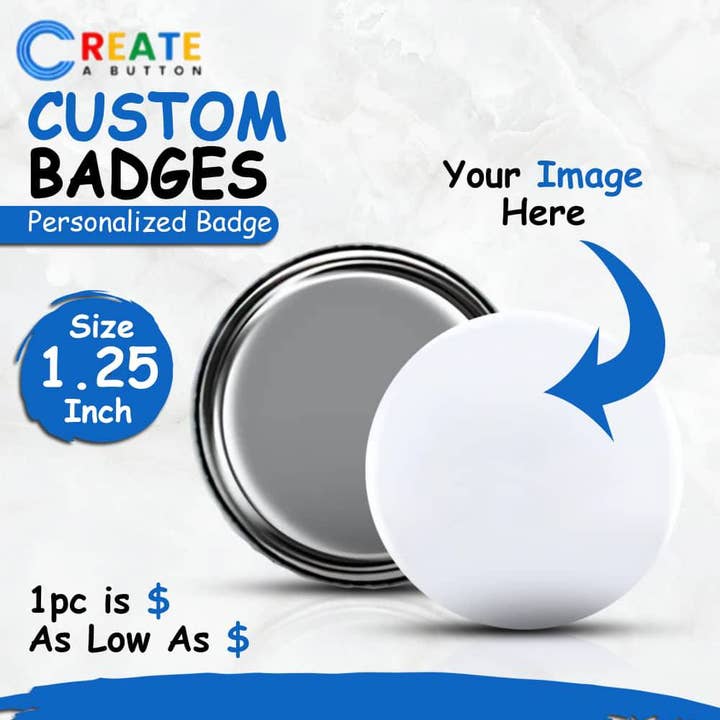 1.25 Inch Custom Flatback Badges | Create-A-Button for wholesale by Create-A-Button