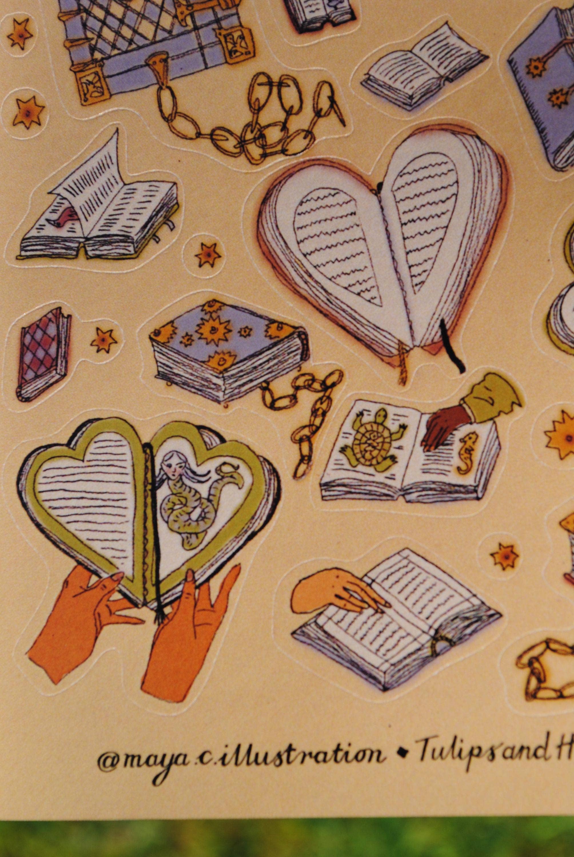 Tulips and Heather - Wholesale Sticker - Sticker Sheet "Book Magic" for journals and planners1