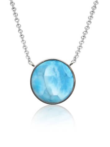 Larimar Round Necklace Loretta for wholesale by Larimar Magic