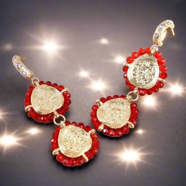 Lange Ohrringe aus Metalllegierung mit Blumenmuster für Damen für den Großhandel von WoodWristCo