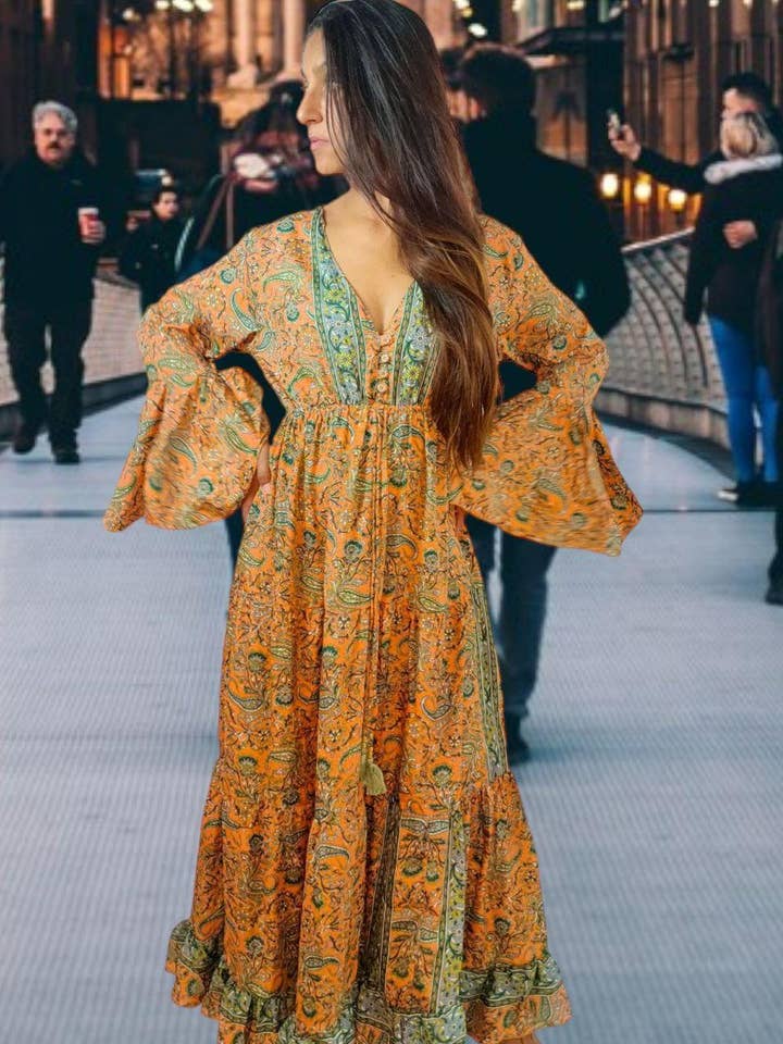 Nola by bijusol - Wholesale Dress - Women's - Anima Orange Dress