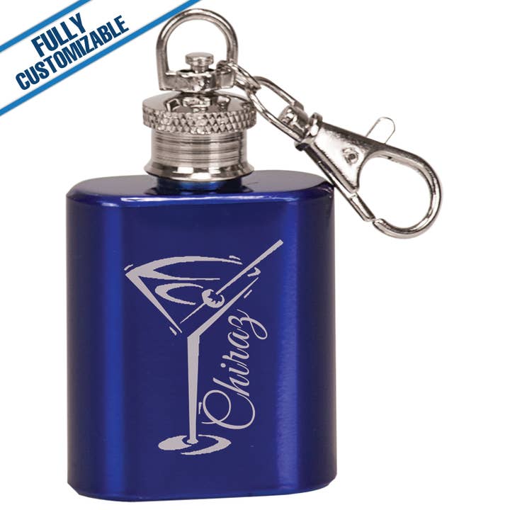 GiftWorksPlus - Wholesale Flask - 1Oz. Engraved Flask Keychain Fully Customizable3
