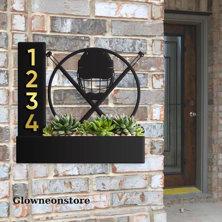 Glow Neon - Wholesale Sign - Custom Ice Hockey Succulent Plant House Number Address Sign2
