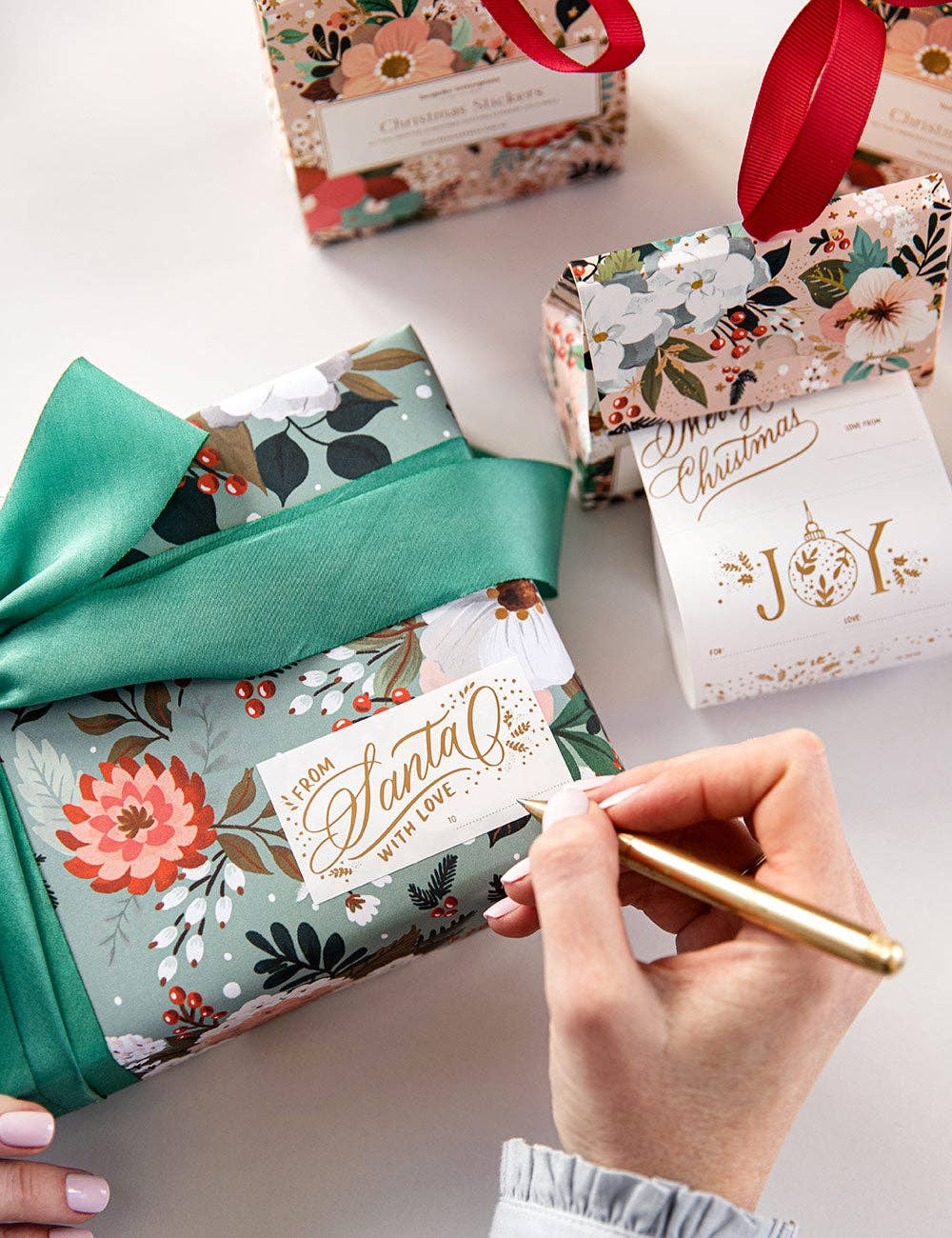 Bespoke Letterpress - Wholesale Flat Wrap - Christmas Ornaments / Floral Fields 6pk Gift Wrap15