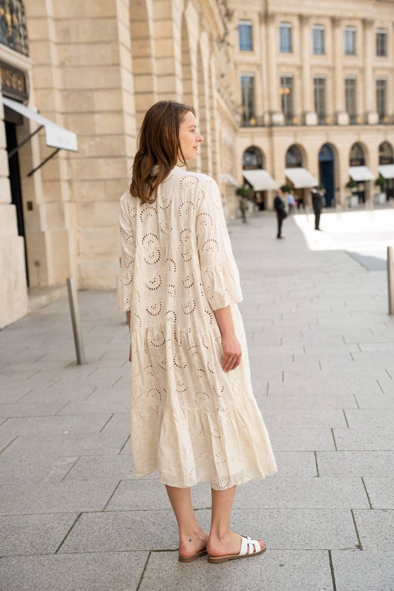 Happy look - Vente Robe – femme - Longue robe en broderie anglaise 3