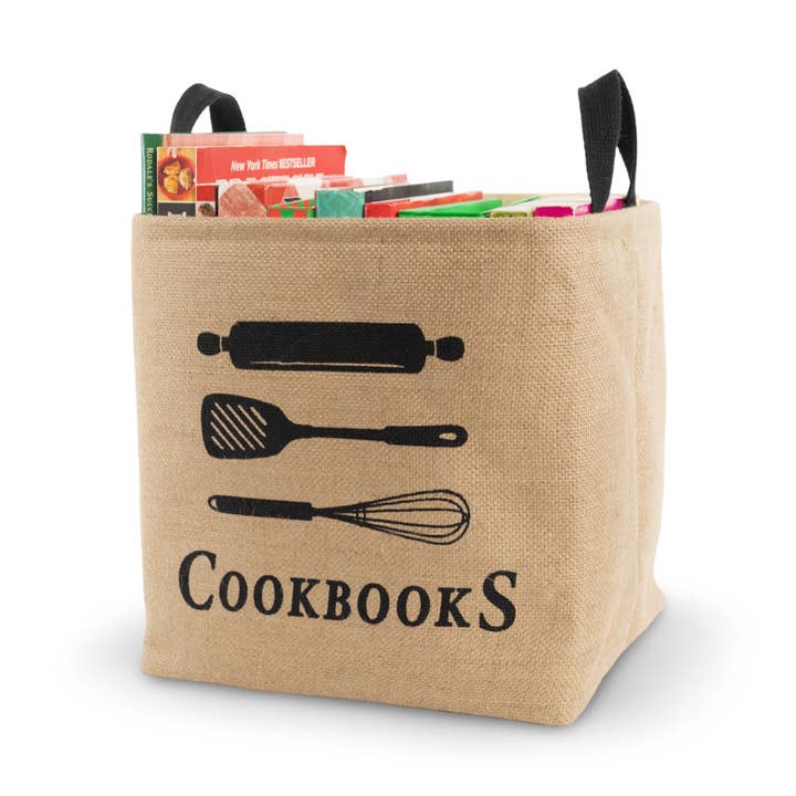 MADE EASY KIT - Wholesale Kitchen storage/organiser - Made Easy Kit Cookbook Organizer & Storage Burlap Bin0