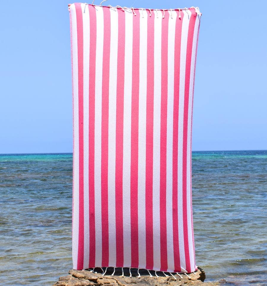 Fouta Tunisia - Vendita all'ingrosso Telo mare - Fouta Alaska con righe verticali eleganti4