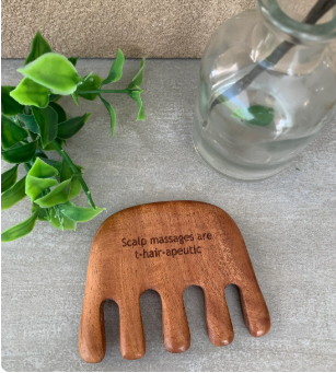 "Hibiscus Organic" - Wholesale Head Scratcher/Massager - HibiscusOrganicShop: Neem Wood Scalp Massager I Wood Gua Sha1