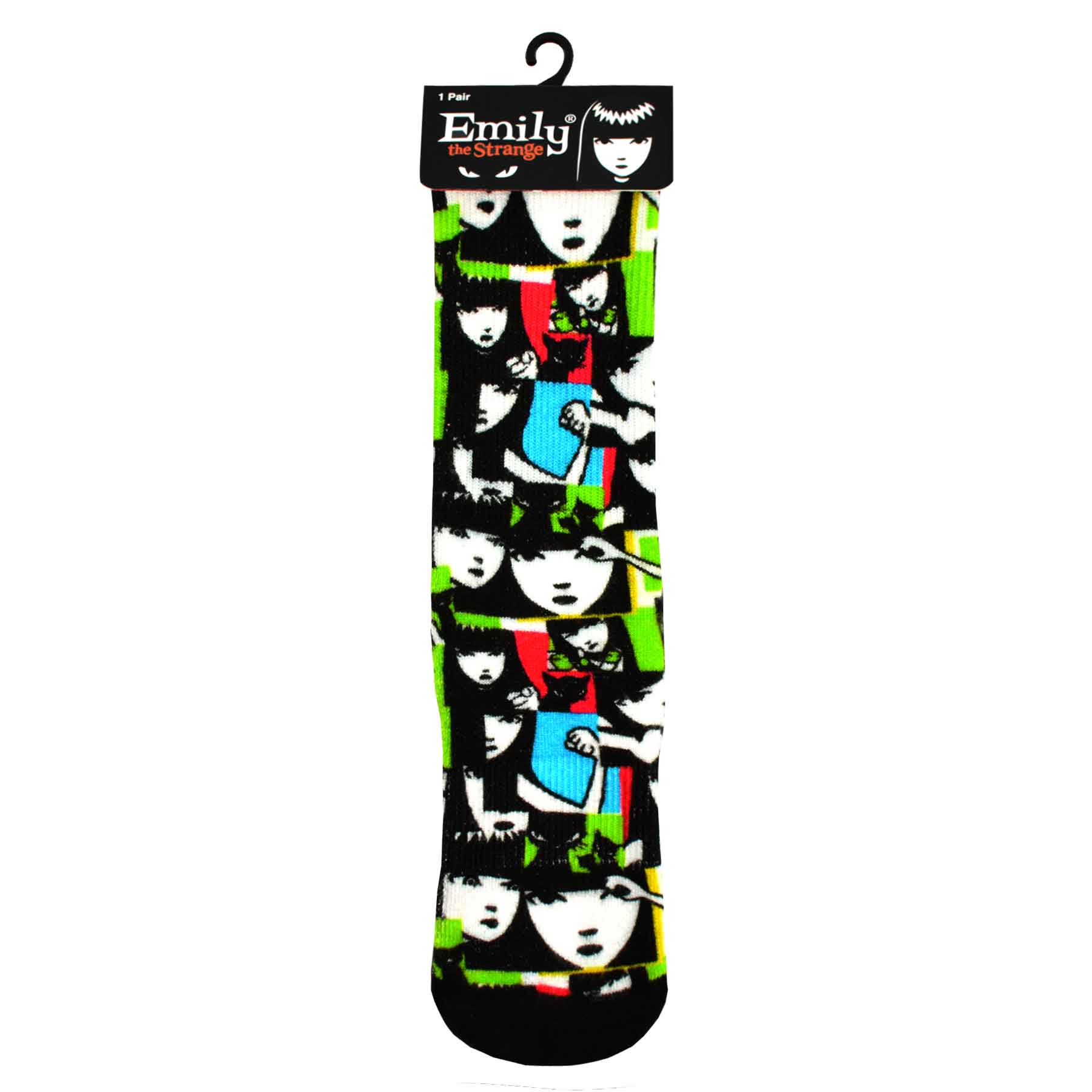 DoodleUS Inc - Wholesale Socks - Women's - Emily the Strange Women Character Printed half Cushion Socks20