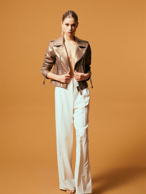 Biker læderjakke - Bronze for engroshandel hos DUE2store