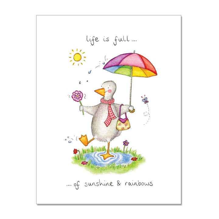 Life is Full of Sunshine & Rainbows Greeting Card for wholesale by Draw UK