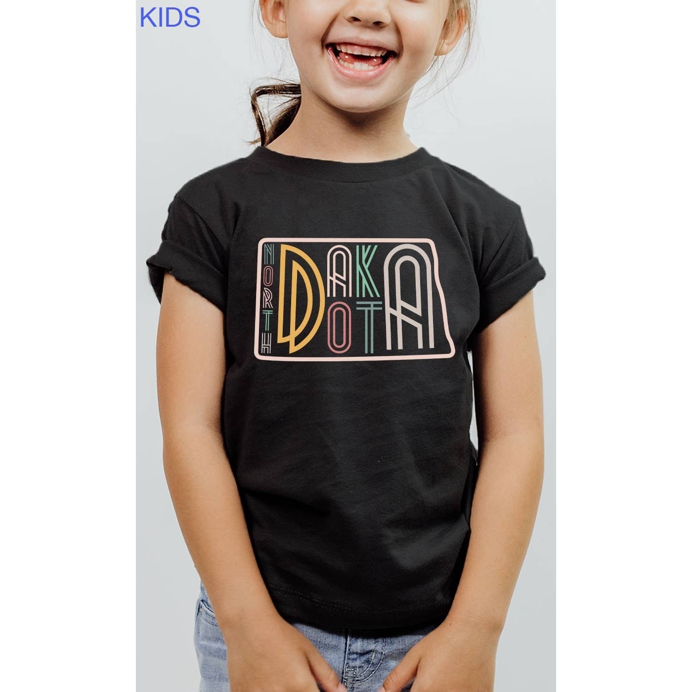 Kids By Kissed Apparel - Vente T-shirt sérigraphié – enfant - T-shirts graphiques Neon State Shape pour enfants15
