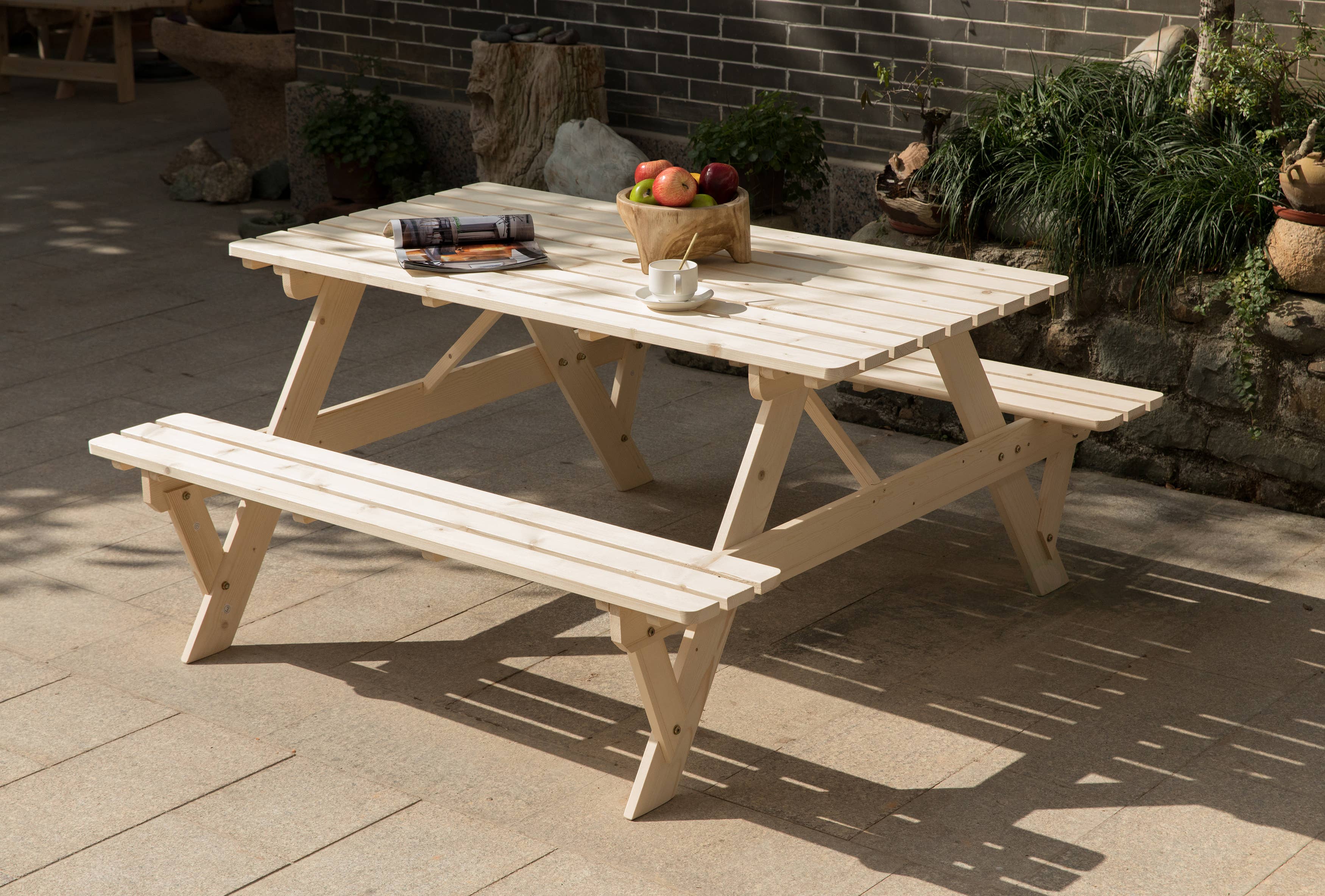 Quickway Imports - Wholesale Patio Table - A-Frame Outdoor Patio Deck Garden Picnic Table2