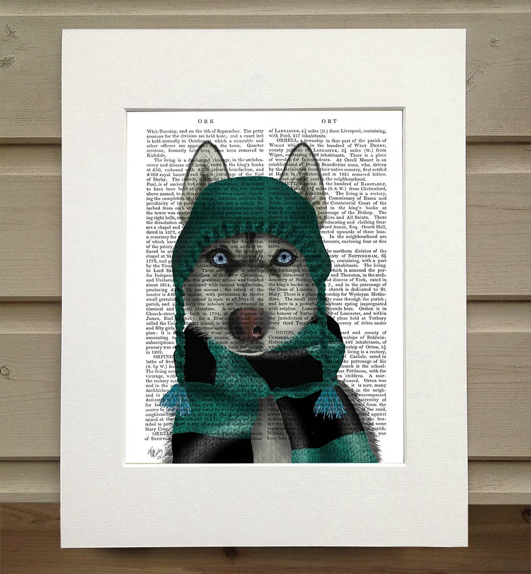 FabFunky Ltd – Engroshandel Kunsttryk – Husky i Hat og Tørklæde, Hund Book Print/Art Print0