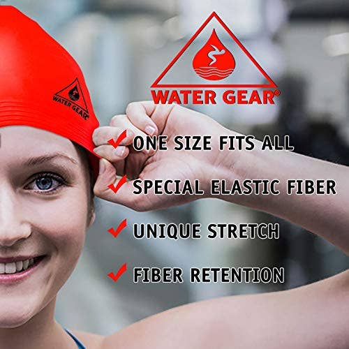 Water Gear - Vente Bonnet de bain – unisexe - Bonnet de bain en latex Water Gear - Réduisez le temps sur vos genoux7