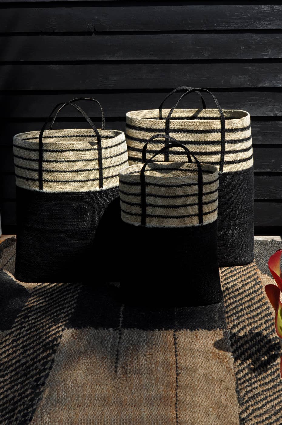 B A O B A B - Maison - Wholesale Basket - Anthracite basket bags with handles