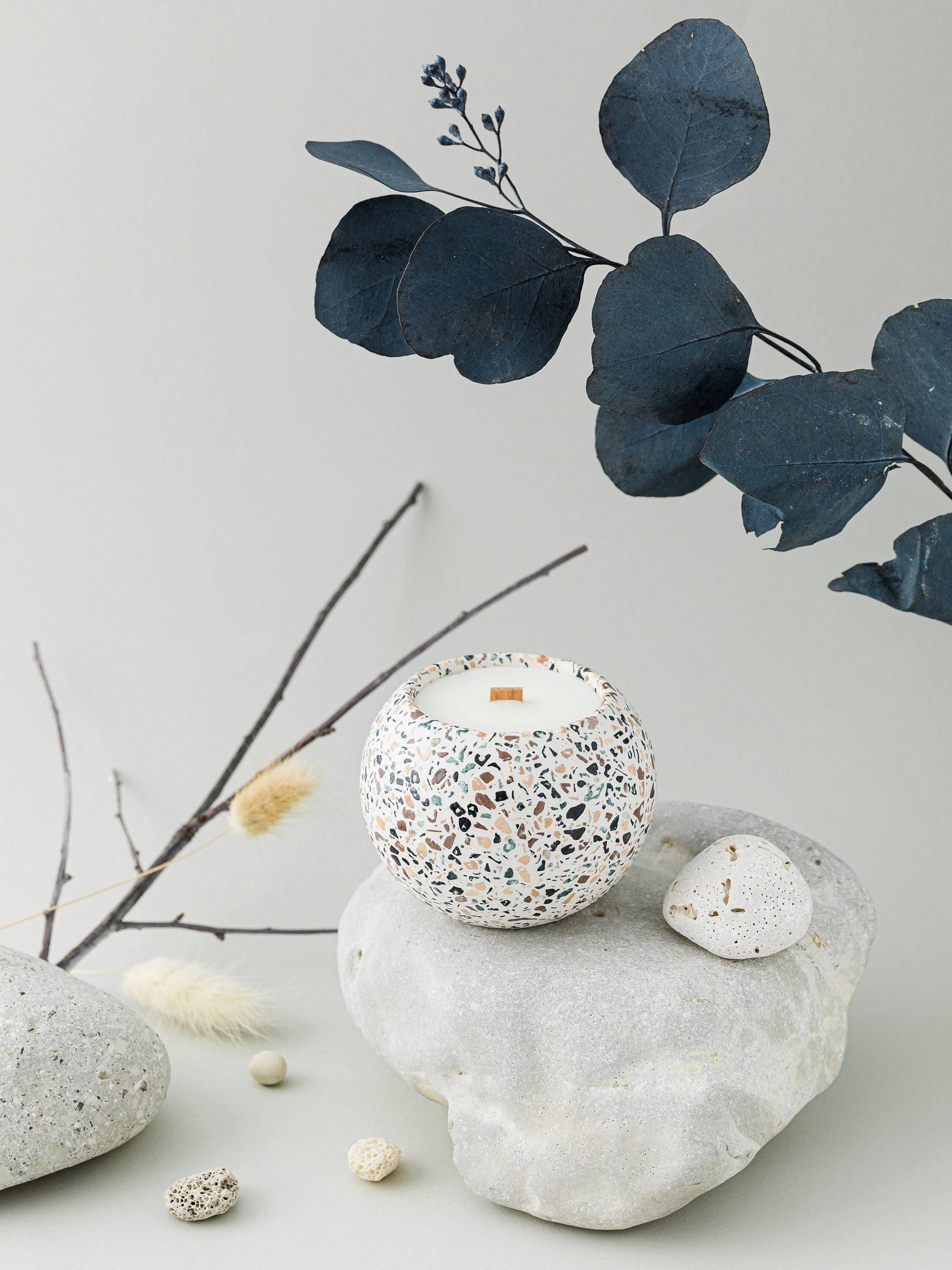 Nema Concept – wholesale Jar/filled candle – Terrazzo Concrete Scented Soy Candle, Home Decor1