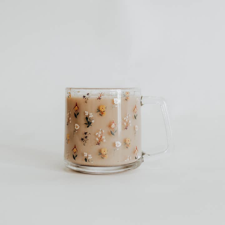 The Montana Scene - Wholesale Coffee Mug - Mountain Wildflower Glass Mug