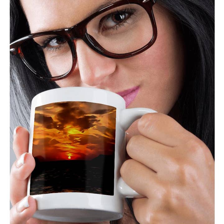3dRose - Wholesale Coffee Mug - 3dRose, Burned Horizons Sunset Over The Aegean Painting, Mug9