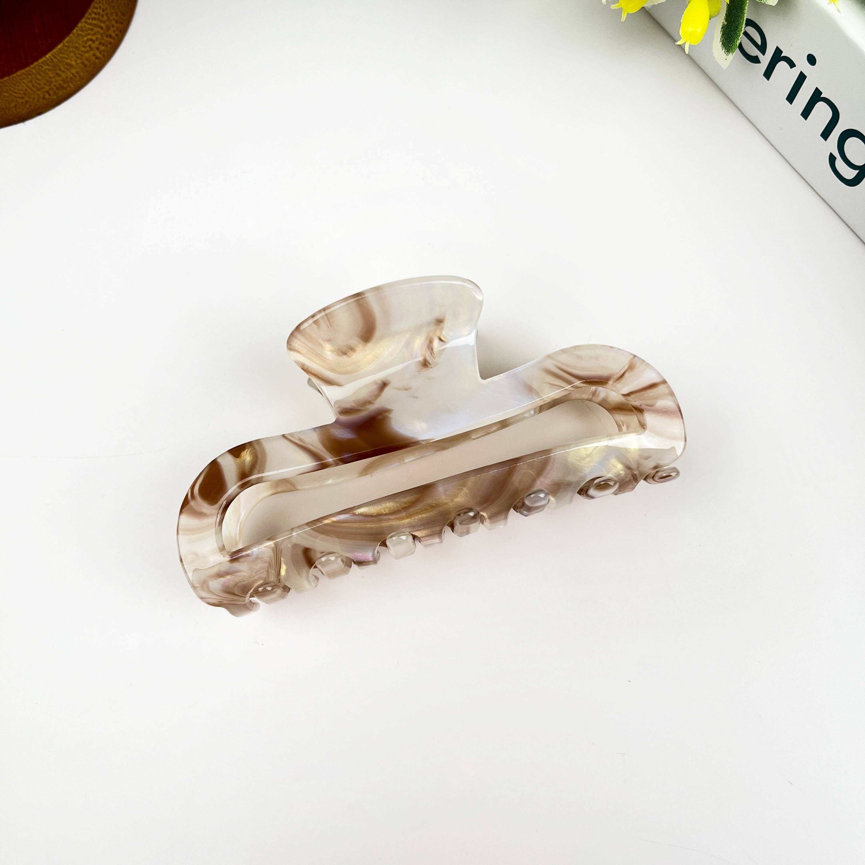 SoapElenGlen - Vendita all'ingrosso Fermaglio per capelli - Donna - Clip ad artiglio cavo rettangolare0