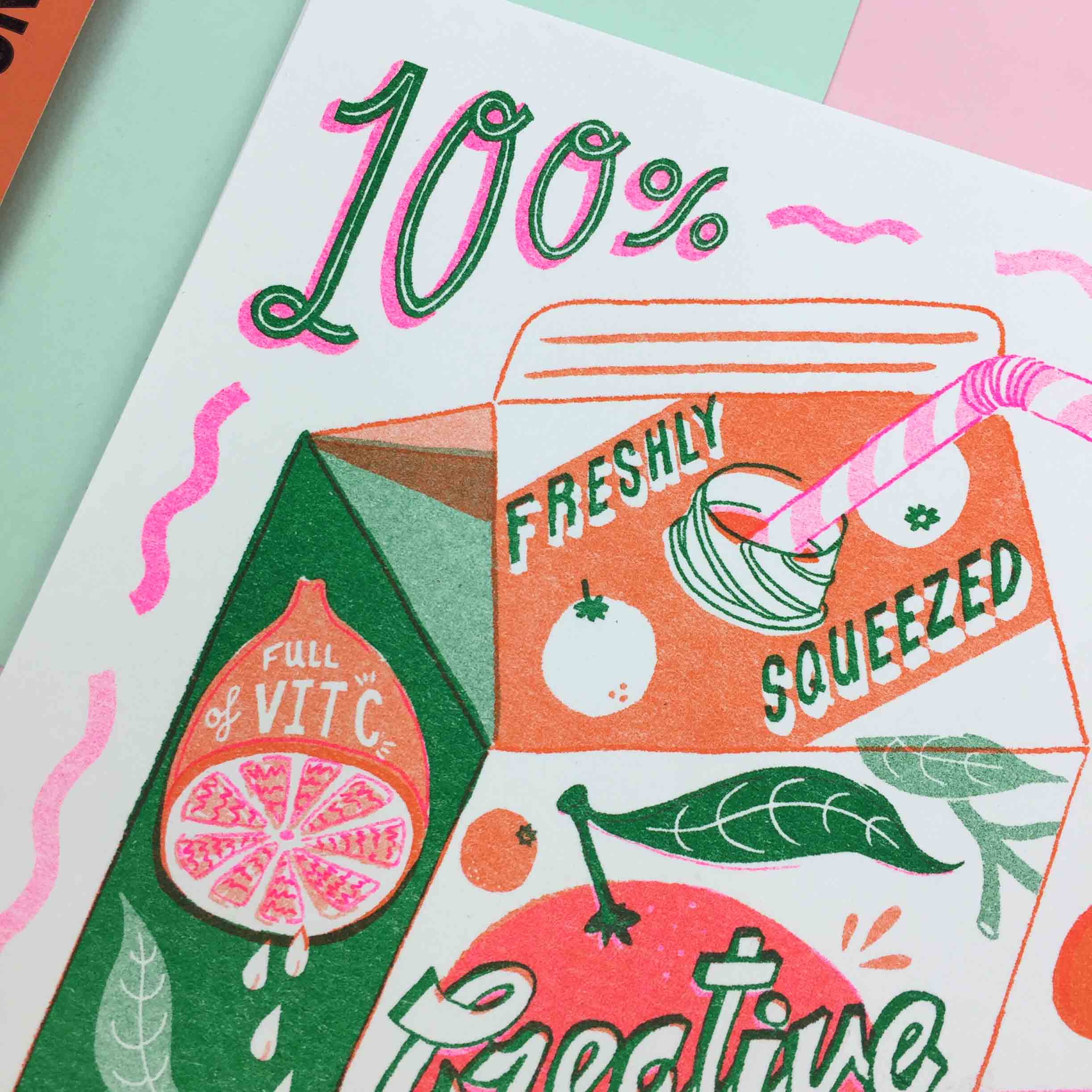 Jacqueline Colley - Wholesale Art Print - A5 Creative Juice Risograph Print4