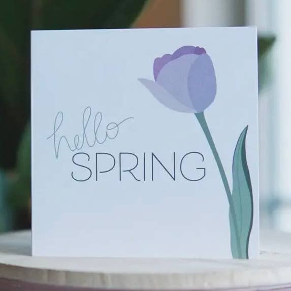 Biglietto di auguri Hello Spring per la vendita all'ingrosso da parte di The Forgetful Collective